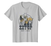 ZZ Top Tres Hombres Tour Camiseta, Niños, Plata, 3 años
