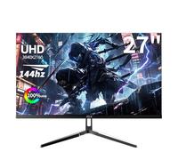 ZZA Monitor de juego 4K de 27 pulgadas, modo dual UHD (3840 x 2160) 144Hz y FHD (1920 x 1080) 300Hz, monitor plano 4K sincronización adaptativa, HDMI 2.0 y DP 1.4, monitor de PC de ajuste de