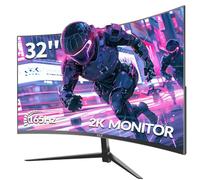 ZZA Monitor de juego curvado QHD de 32 pulgadas, resolución 2K, frecuencia de actualización de 165 Hz/180 Hz, tiempo de respuesta de 1 ms, FreeSync y G-Sync, HDR10, cobertura 122% sRGB, DP/HDMI