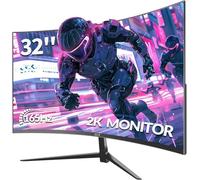 ZZA Monitor de juego curvado QHD de 32 pulgadas, resolución 2K, frecuencia de actualización de 165 Hz/180 Hz, tiempo de respuesta de 1 ms, FreeSync y G-Sync, HDR10, cobertura 122% sRGB, DP/HDMI