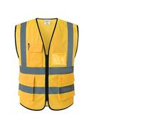 ZZABCDEGH Chaquetas reflectantes de alta visibilidad Chaleco Del Tráfico De La Seguridad for Los Tamaños Múltiples Multicolores Encuesta Trabajos Construcción(Gold,XXL)