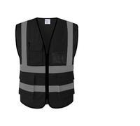 ZZABCDEGH Chaquetas reflectantes de alta visibilidad Chaleco Del Tráfico De La Seguridad for Los Tamaños Múltiples Multicolores Encuesta Trabajos Construcción(Black,L)