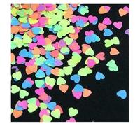 ZZABCDEGH Nail Art Glitter Diseños de uñas que brillan en la oscuridad: lentejuelas, mariposas, hexágonos, rectángulos, corazones y puntos, paquete de 2(Love heart 10ml)