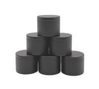 ZZABCDEGH Tarros para Hacer Velas Frascos de Velas vacíos, 12 Uds., Redondos 4oz con Tapas, Hierro Multicolor for aromaterapia DIY(Black)