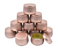 ZZABCDEGH Tarros para Hacer Velas Latas De Velas De Metal con Tapas Multicolor 4oz 24uds(Rose Gold)