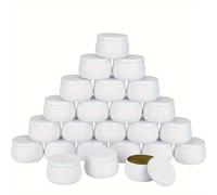 ZZABCDEGH Tarros para Hacer Velas Latas De Velas De Metal con Tapas Multicolor 4oz 24uds(White)