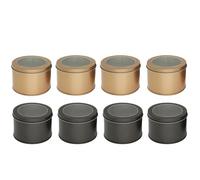 ZZABCDEGH Tarros para Hacer Velas Tarros de Vela Multicolores, latas de Metal, Tapa de Ventana Transparente for Almacenamiento, 8 Uds.(Color 02)