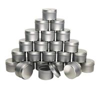 ZZABCDEGH Tarros para Hacer Velas Tarros de Velas de Metal de 4 onzas for Hacer Velas, Paquete de 24 Multicolores(24 pcs Silver)