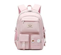 ZZAMG Backpacks for School Girls Aesthetic, School Backpacks for Teen Girls Cute School Bag Bookbag Anime - Laptop Backpacks 15.6 Inch College Bookbag (Pink)