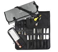 ZZBD Bolsa enrollable para cuchillos de chef Portador de cuchillos duradero Almacena más de 8 cuchillos y estuche con cremallera para herramientas culinarias chef con correa para el hombro