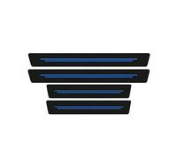ZZBHFAS Juego De 4 Protectores De Umbral De Puerta para Dacia Sandero 2021-2023 2024 2025, Pegatinas Antiarañazos con Textura De Fibra De Carbono, Cubre Estribos Adhesivos,BLU-Normal