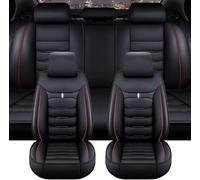 Zzbyz Fundas Asiento Coche Universales para Opel Corsa F/Corsa-e MJ22/Corsa Edition/GS Line, Funda Coche Asiento Cojín De Piel Impermeable, Transpirable Y Bonito,C-Black Red