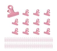 Zzcy Clip Bulldog Bisagra Rosa 12 Clips de Metal para Papel Clips Bulldog de 22 mm Clips de Carpeta de Oficina de Metal con 50 Clips de Papel para Documentos, Fotos, Oficina, Hogar