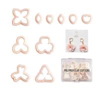 Zzcy Mini Cortadores de Arcilla Polimérica 10 Formas Mini Cortador de Arcilla de Pétalos Moldes de Flores de Arcilla Polimérica para Hacer Aretes con Caja de Almacenamiento Transparente