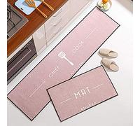 ZZDXL 2 Piezas Antideslizante Alfombra Cocina Oro Rosa Alfombras para La Cocina Alfombra de Cocina Lavable en Lavadora para Dormitorio Baño Pasillo Alfombra（50X80+50X160Cm）