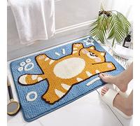 ZZDXL Alfombra Baño Gato Alfombras Baños Microfibra Alfombra Ducha Antideslizante Alfombrilla Baño Rápida Absorción del Agua Alfombra de Baño Ultra Suave Lavable a Máquina50×80cm
