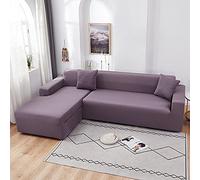 ZZDXL Funda Sofas 2 y 3 Plazas Morado Claro Fundas para Sofa con Diseño Elegante Universal,Cubre Sofa Ajustables,Fundas Sofa Elasticas,Funda de Sofa Chaise Longue,Protector Cubierta para Sofá