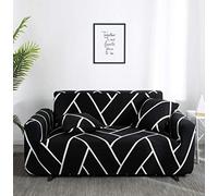 ZZDXL Funda Sofas 2 y 3 Plazas Rayas Blancas Negras Fundas para Sofa con Diseño Elegante Universal,Cubre Sofa Ajustables,Fundas Sofa Elasticas,Funda de Sofa Chaise Longue,Protector Cubierta para Sofá