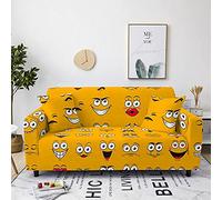 ZZDXL Fundas para Sofa 2 Plaza Elastica Emoji Amarillo Fundas para Sofa Universal,Cubre Sofa Ajustables,Fundas Sofa Elasticas,Funda de Sofa Chaise Longue,Protector Cubierta para Sofá