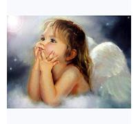 ZZDXW Diamond Painting Chica Angel Punto de Cruz Diamante Adultos Diamond Painting Kit Completo Punto Diamante Cuadros Para Hogar/Decoración/Regalo (30x40cm) 5D Pintura Diamante