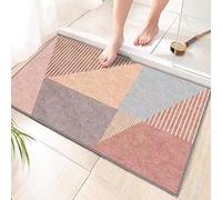 ZZDXW Felpudo Entrada Casa Geometría Gris Rosa Felpudo Antideslizante,Felpudo Exterior Lavable a Máquina Alfombra Entrada Absorbente Felpudos Desinfectantes para Pasillo,Cocina, Jardín(40x60cm)