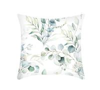 ZZDXW Funda Cojín 60x60 cm Hojas Azules Y Verdes, Lino Lavable, Cojín Sofá, Cama, Decoración, Coche, Camping