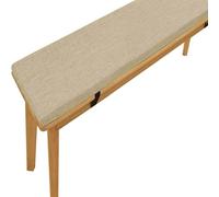 ZZDZW Cojín De Banco 2/3/4 Plazas Interior Y Exterior, Funda De Lino Lavable Y Extraíble con Cremallera, Cojín De Asiento para Jardín, Terraza, Comedor, Cocina Y Hogar(Beige,130x35 cm)