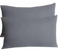 ZZDZW Fundas De Cojin 50x70 Juego De 2 Extensible Funda De Almohada del Sofá Decorativas Fundas Cojines 40x70 con Cremallera Invisible Tejido Suave Y Lavable(Gray,60cmx80cm Set of 2)