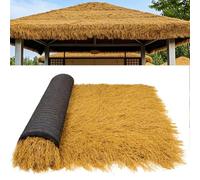 ZzERTE Techo De Cobertizo De Paja Artificial,Rollos De Paja De Simulación,Techo De Paja Sintética para Tiki Bar,Paja De Simulación De PE(1x1m(39.4x39.4in))