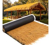 ZzERTE Techo De Paja Sintética Impermeable,Rollo De Paja Sintética,Paja De Césped Falso Rollo De Palma Artificial para Cabañas Tiki, Patio,Piscina,Party Decor(1x12m(39.4x472.4in))