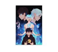 ZZFHLBSC Póster de lienzo de anime clásico y excepcional de exorcista azul, arte decorativo para pared, pintura para dormitorio, 50 x 75 cm, estilo sin marco