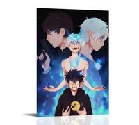 ZZFHLBSC Póster de lienzo de anime clásico y excepcional de exorcista azul, arte decorativo para pared, pintura para dormitorio, póster de 50 x 75 cm, estilo marco