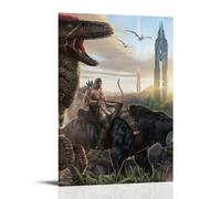 ZZFIAY Ark:Survival Evolved - Póster de lienzo impermeable, antihuellas, resistente al desgaste, pintura decorativa de larga duración y duradero, adecuado para pasillo de entrada, estilo marco, 50 x
