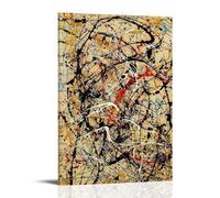 ZZFIAY Jackson Pollock - Póster de lienzo impermeable, antihuellas, resistente al desgaste, pintura decorativa de larga duración y duradero, adecuado para pasillo de entrada, estilo marco de 20 x 30