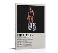 ZZFIAY Tate McRae Think Late - Póster de lienzo impermeable antihuellas y resistente al desgaste, pintura decorativa de larga duración y duradero, adecuado para pasillo de entrada, estilo marco de 20