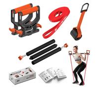 ZZGO Kit Ejercicio Banda Elástica de Musculación | Kit4X Incluye Power Handles + Anclaje Puerta + Barra Portátil + Banda Elástica | Entrenamiento en Casa