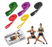ZZGO Set de Banda Elástica para Musculación y Fitness | Set 5X Incluye 5 Bandas | Entrenamiento en Casa, Gimnasio o al Aire Libre | Múltiples Ejercicios para Hombres y Mujeres