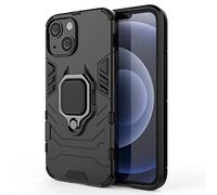 ZZHAO Funda para iPhone 13 Mini, 2in1 Armadura Combinación A Prueba de Choques Heavy Duty Escudo Cáscara Dura PC + TPU Silicona con Soporte Magnetic Car Mount Case Cover para iPhone 13 Mini -Negro