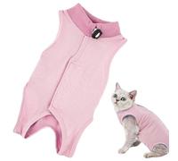 ZZHBOO 1 Body Gata Esterilizacion,Traje Recuperacion Quirurgica Anti Lamido,Ropa Postoperatoria Transpirable y Comoda para Gatas Despues de la Cirugia,Rosa