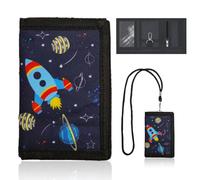 ZZHBOO 1 Cartera Niño con Cordón, Billetero Infantil Plegable con Diseño de Unicornio y Fútbol, Cartera para Niños, Monedero y Portatarjetas, Regalo para Estudiantes y Niños, Multicolor