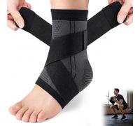 ZZHBOO 1 Pack, Black Ankle Support Brace, Compression Sleeve, L Size, Nylon Material, for Men and Women, Sports, Running, Basketball, Workout, Injury Recovery