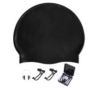ZZHBOO 1 Silicone Swimming Cap for Men Adults with Nose Clip and Ear Plugs Set, Waterproof Swimming Gear for Pool, Beach, Lap Training