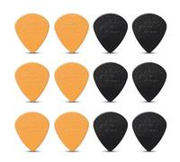 ZZHBOO 12 Pcs Guitar Picks, Orange and Black Guitar Plectrum Set, Assorted Thickness, Professional Quality, for Acoustic Electric Bass Guitar, Beginners Musicians Practice