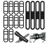 ZZHBOO 14 Piezas Correa Para Bicicleta de Silicona, Bandas de Goma para Fijar Luces delanteras y Traseras, Anillos de Fijación para Linternas y Accesorios, 0.5cm, Negro