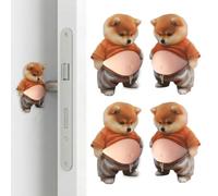 ZZHBOO 2 Pairs of Creative Chubby Shiba Inu Bumper Stickers, PVC and TPR Material, Anti-Collision Protection for Doors, Walls, Furniture, Home and Office Use