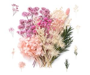 ZZHBOO A Set of Dried Flower Materials for DIY Crafts, Pressed Flowers, Flower Arrangement, Home Decor, Wall Art, Dreamy Pink