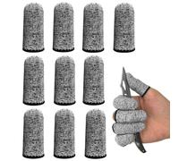 ZZHBOO Diez Dedales Anticorte de Fibra, Protección de Grado 5, Elásticos y Duraderos para Trabajos de Cuchillo, Recolección y Grabado, Tamaño 1 cm, Color Gris