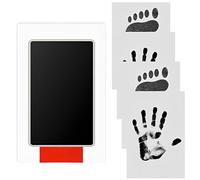 ZZHBOO Kit Completo de Tarjeta Postal con Sello Adhesivo, Huellas de Manos y Pies de Bebé, Material de Fibra de Madera, No Tóxico y Sin Manchas, Regalo Original Para Bebés Recién Nacidos y Mascotas