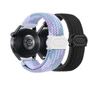 ZZHBSR Correas de Nylon para Reloj, 2Pcs 20MM Smartwatch Correas, Hebilla Ajustable Liberación Rápida de Nylon Pulseras Bandas Deportivas de Repuesto