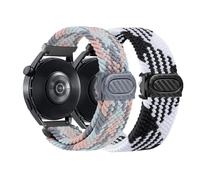 ZZHBSR Correas de Nylon para Reloj, 2Pcs 20MM Smartwatch Correas, Hebilla Ajustable Liberación Rápida de Nylon Pulseras Bandas Deportivas de Repuesto